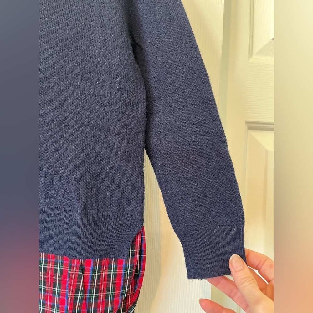 J Crew holiday sweater in 6-7 with plaid tail - Picture 2 of 8